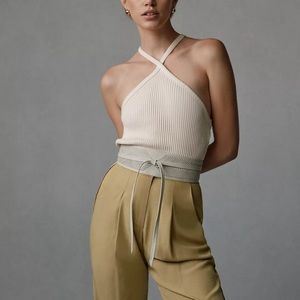 T.La Ribbed Halter Tank